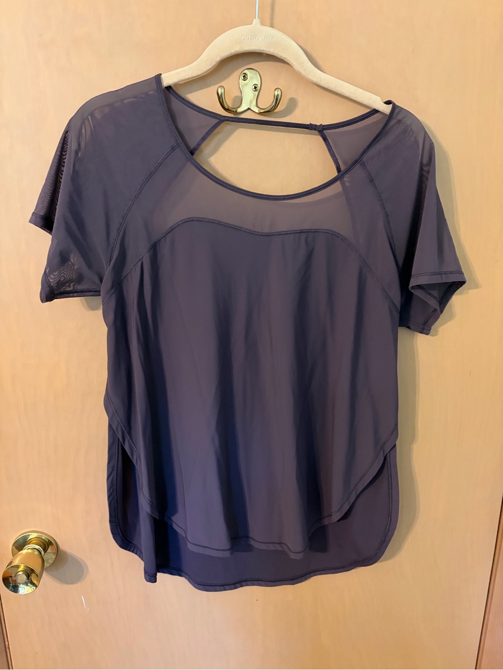 lululemon athletica Short Sleeve Mesh Yoke Top — Deep Purple
